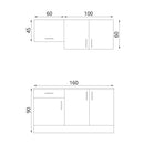 Cucina monoblocco Isernia 160 rovere reversibile con elettrodomestici