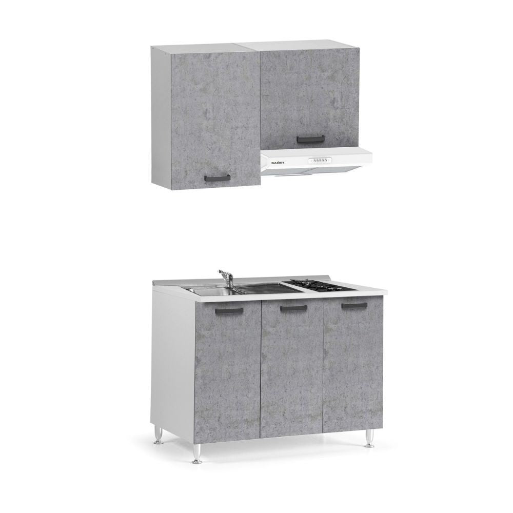 Cucina monoblocco Zagabria da 120 cm. colore cemento