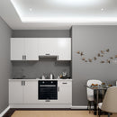 Cucina Taurus 195 cm. elettrodomestici inclusi colore bianco con maniglie in metallo nero
