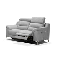 Divani Egeo 2 posti con 2 recliner elettrici in tessuto Munich 38 grigio