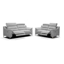Divani Egeo 2 posti con 2 recliner elettrici in tessuto Munich 38 grigio