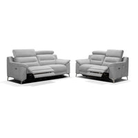 Divani Egeo 2 posti con 2 recliner elettrici in tessuto Munich 38 grigio