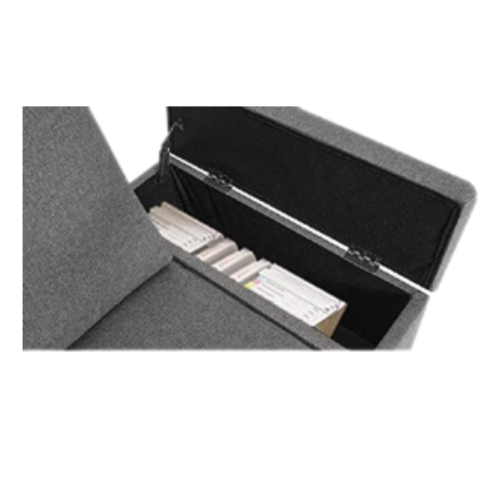 Divano angolare destro Dina con bracciolo apribile contenitore colore grigio
