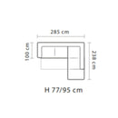 Divano angolare Gisella Mozart con pouff contenitore destro 285x238 mozart 7 beige e mozart 5 brown