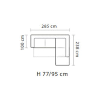 Divano angolare Gisella Mozart con pouff contenitore destro 285x238 mozart 7 beige e mozart 5 brown