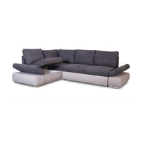 Divano angolare Siena con letto estraibile taupe 267x200x90
