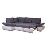 Divano angolare Siena con letto estraibile taupe 267x200x90