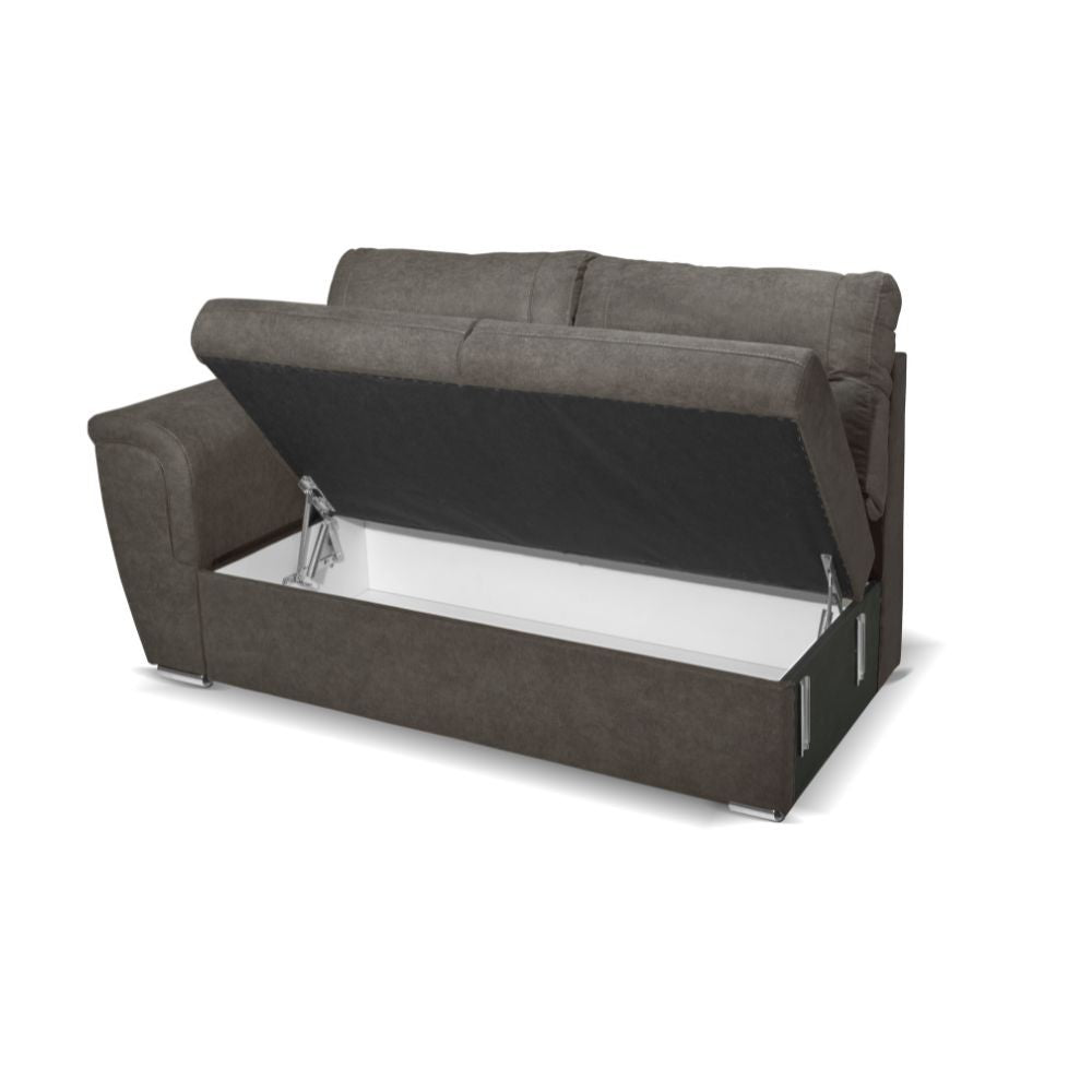 Divano angolare Washington con letto e 2 contenitori in tessuto khaki Enjoy 09