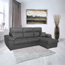 Divano Como II con penisola contenitore grigio Twist20