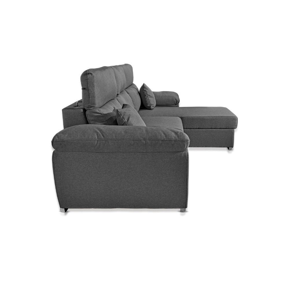 Divano Como II con penisola contenitore grigio Twist20