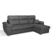 Divano Como II con penisola contenitore grigio Twist20