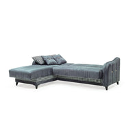 Divano con penisola contenitore reversibile Laos grigio 246x138x92 H
