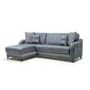 Divano con penisola contenitore reversibile Laos grigio 246x138x92 H