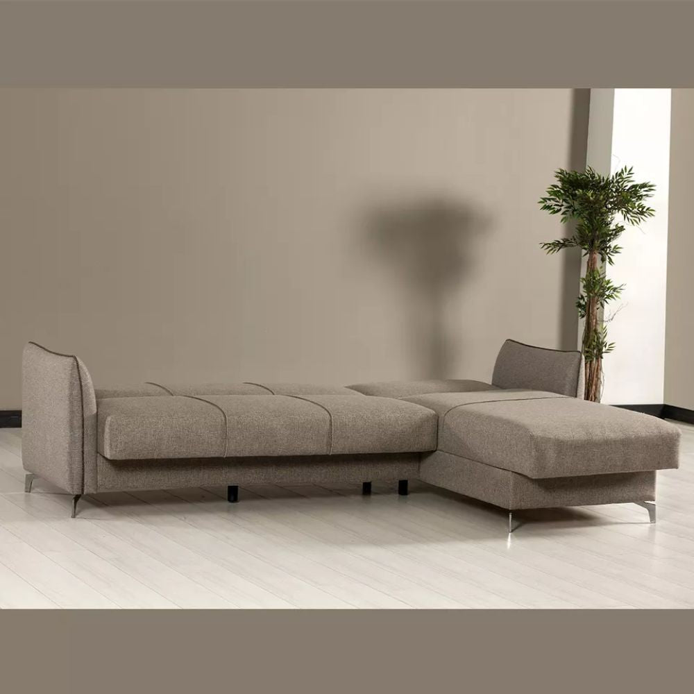 Divano con penisola reversibile Fellis grigio chiaro