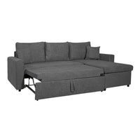 Divano con penisola reversibile Golf e letto estraibile tessuto grigio scuro Barrel 92
