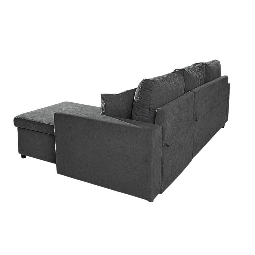 Divano con penisola reversibile Golf e letto estraibile tessuto grigio scuro Barrel 92