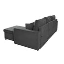 Divano con penisola reversibile Golf e letto estraibile tessuto grigio scuro Barrel 92