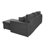 Divano con penisola reversibile Golf e letto estraibile tessuto grigio scuro Barrel 92