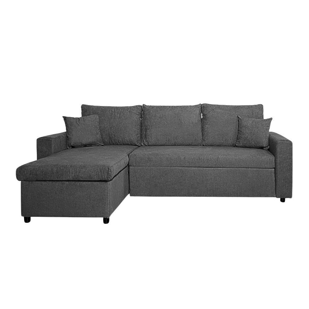 Divano con penisola reversibile Golf e letto estraibile tessuto grigio scuro Barrel 92