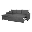 Divano con penisola reversibile Golf e letto estraibile tessuto grigio scuro Barrel 92
