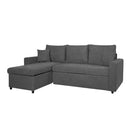 Divano con penisola reversibile Golf e letto estraibile tessuto grigio scuro Barrel 92
