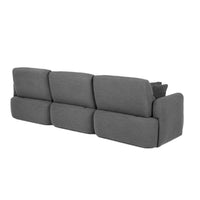 Divano con penisola reversibile Koda con seduta traslante in tessuto Vardo G1312 grigio scuro