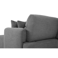 Divano con penisola reversibile Koda con seduta traslante in tessuto Vardo G1312 grigio scuro