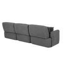 Divano con penisola reversibile Koda con seduta traslante in tessuto Vardo G1312 grigio scuro