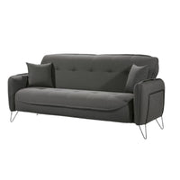 Divano Crown 3 posti ecopelle effetto nuvolato grigio 215x94x98h cm.