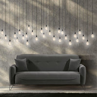 Divano Crown 3 posti ecopelle effetto nuvolato grigio 215x94x98h cm.