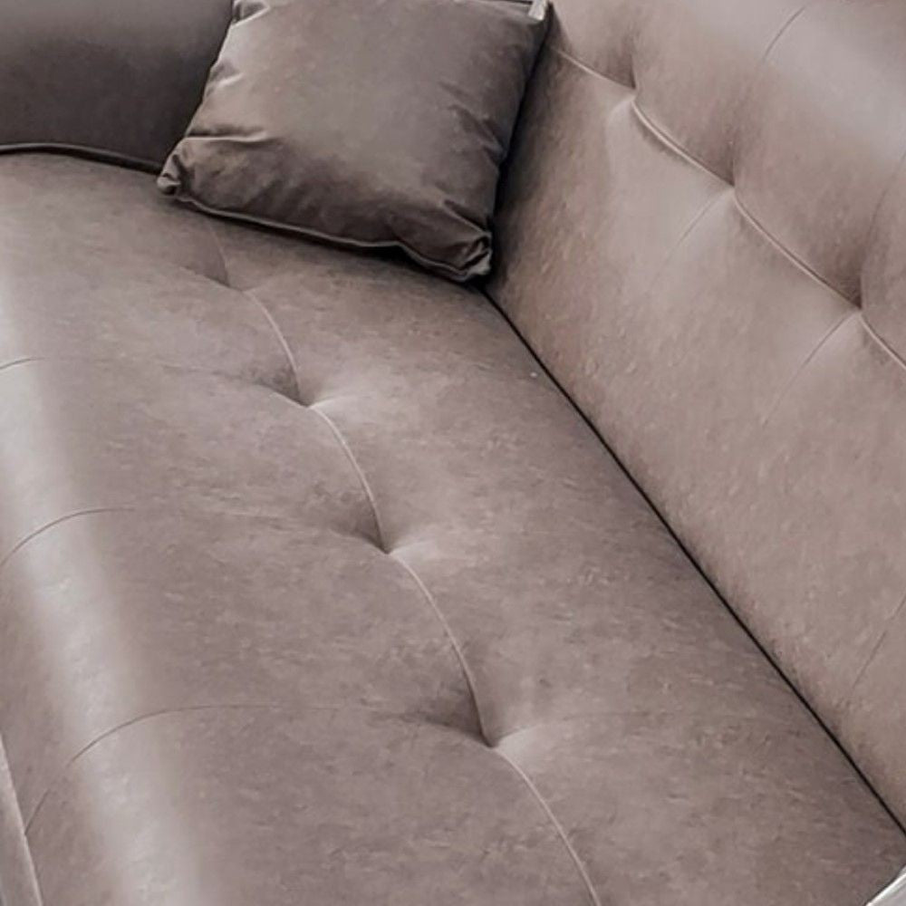 Divano Crown 3 posti ecopelle effetto nuvolato grigio 215x94x98h cm.