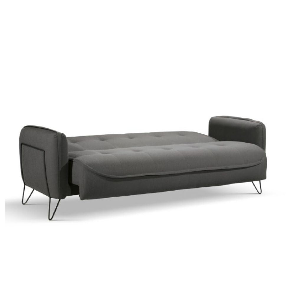 Divano Crown 3 posti ecopelle effetto nuvolato grigio 215x94x98h cm.