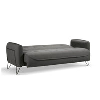 Divano Crown 3 posti ecopelle effetto nuvolato grigio 215x94x98h cm.