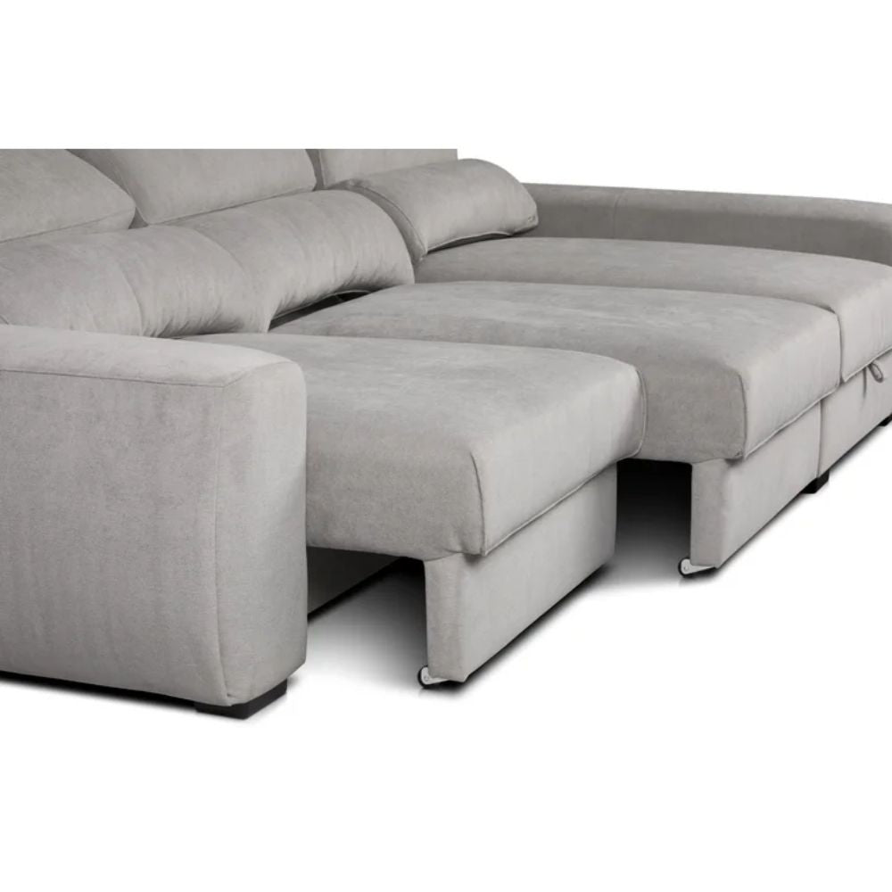Divano Duke grigio penisola reversibile e funzione letto