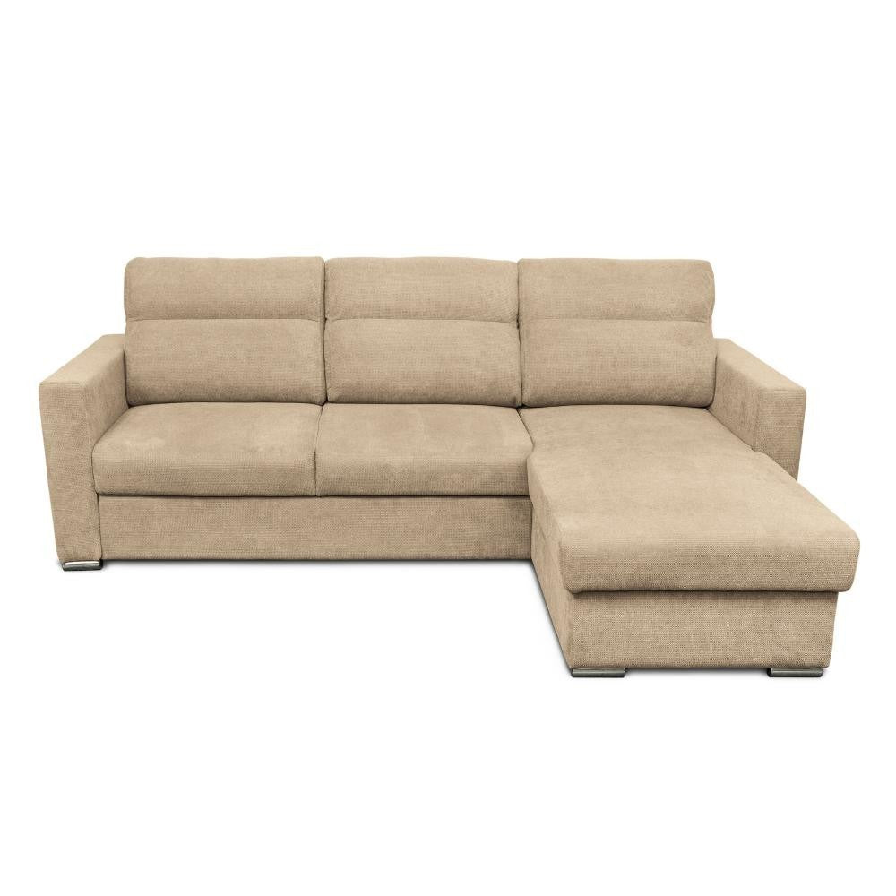 Divano Kendall con penisola reversibile letto estraibile cappuccino Barrel 09