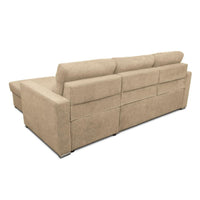 Divano Kendall con penisola reversibile letto estraibile cappuccino Barrel 09