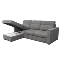 Divano Kendall con penisola reversibile letto estraibile grigio Barrel 90