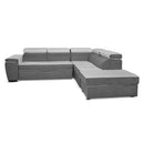 Divano Kutri penisola letto e contenitore bicolore Luna24 grigio elephant e Luna19 grigio chiaro