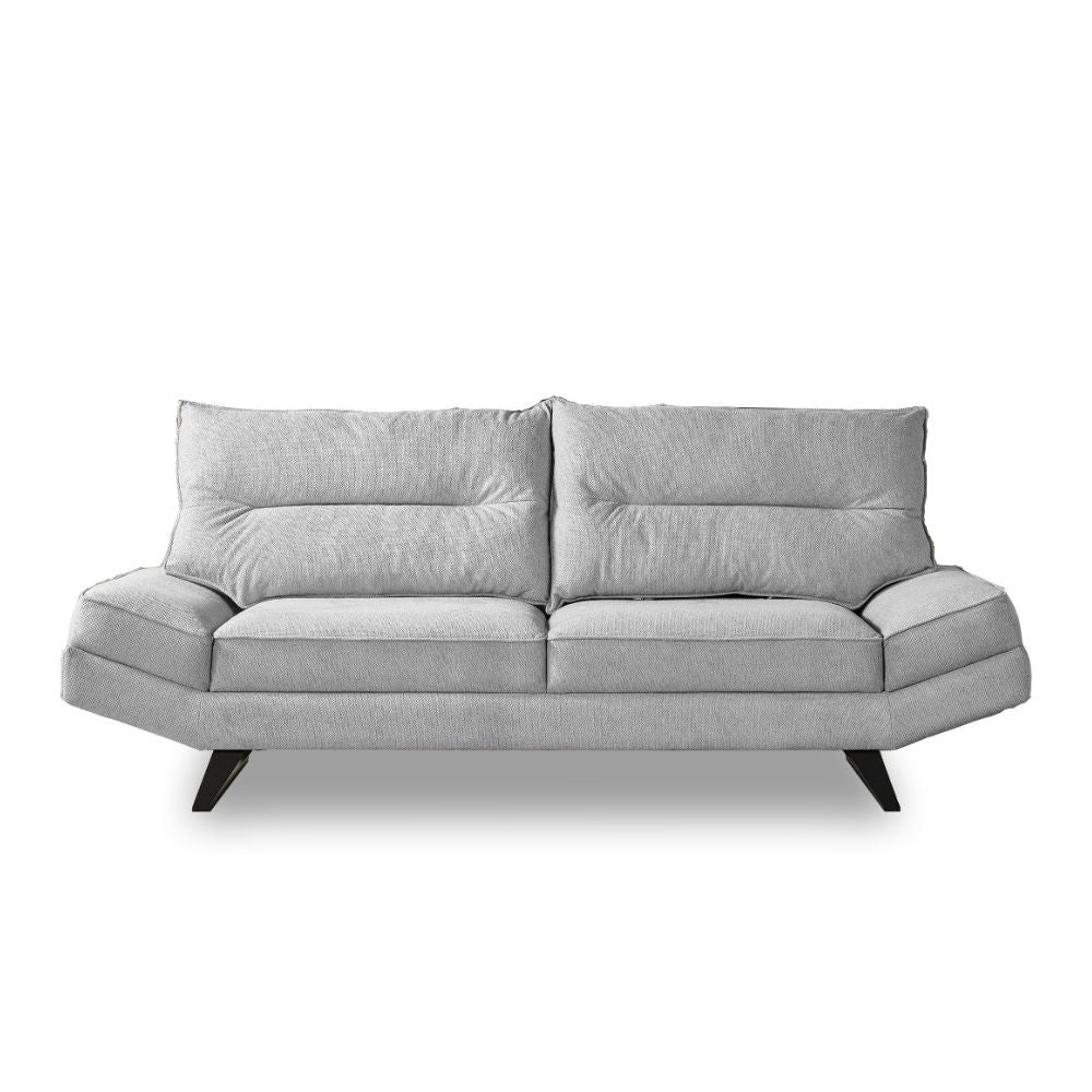 Divano Lena 3 posti con schienali basculanti in tessuto microfibra Caddy 600 grigio chiaro