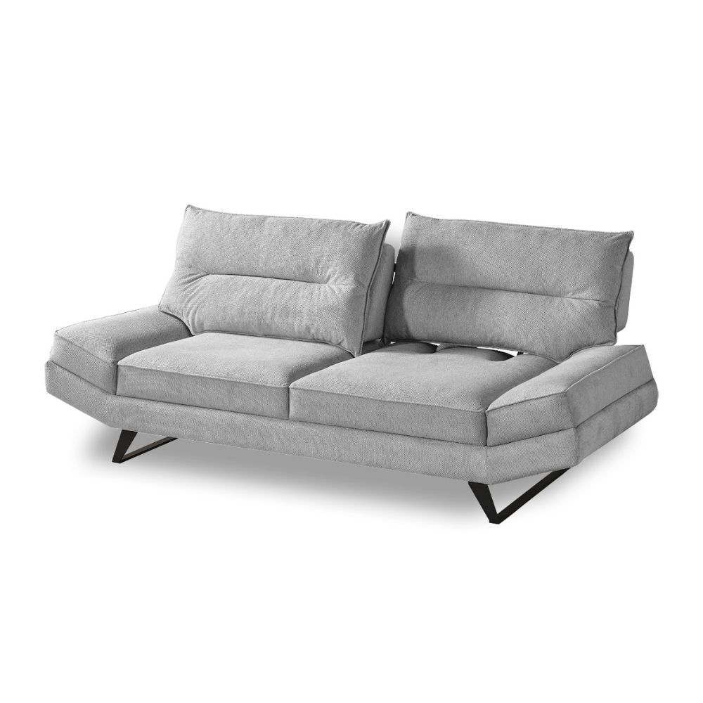 Divano Lena 3 posti con schienali basculanti in tessuto microfibra Caddy 600 grigio chiaro