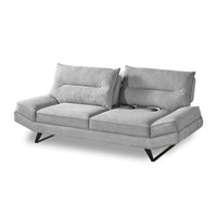 Divano Lena 3 posti con schienali basculanti in tessuto microfibra Caddy 600 grigio chiaro