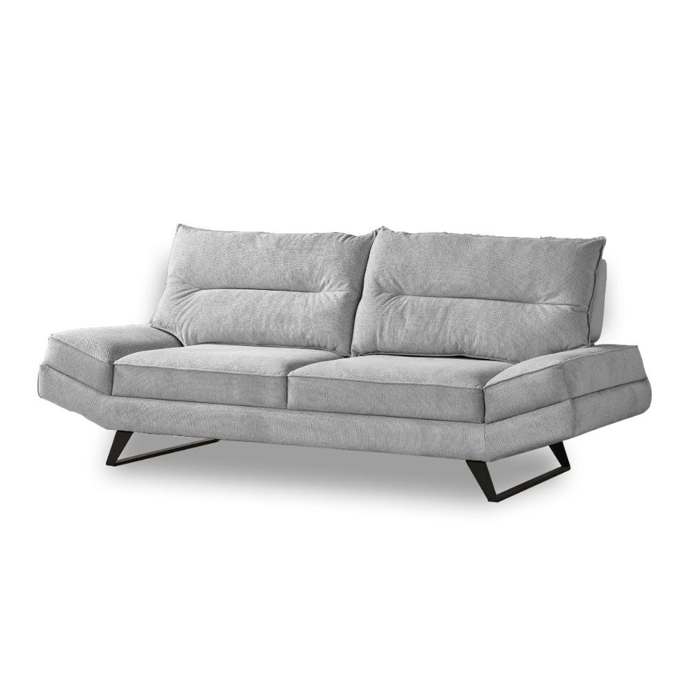 Divano Lena 3 posti con schienali basculanti in tessuto microfibra Caddy 600 grigio chiaro