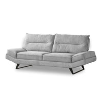 Divano Lena 3 posti con schienali basculanti in tessuto microfibra Caddy 600 grigio chiaro