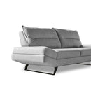 Divano Lena 3 posti con schienali basculanti in tessuto microfibra Caddy 600 grigio chiaro