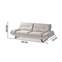 Divano Lena 3 posti con schienali basculanti in tessuto microfibra Caddy 600 grigio chiaro