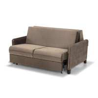 Divano letto 2 posti Alcona con contenitore in tessuto colore cappuccino