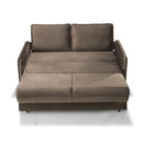 Divano letto 2 posti Alcona con contenitore in tessuto colore cappuccino