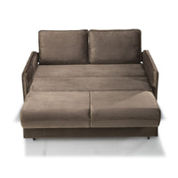 Divano letto 2 posti Alcona con contenitore in tessuto colore cappuccino