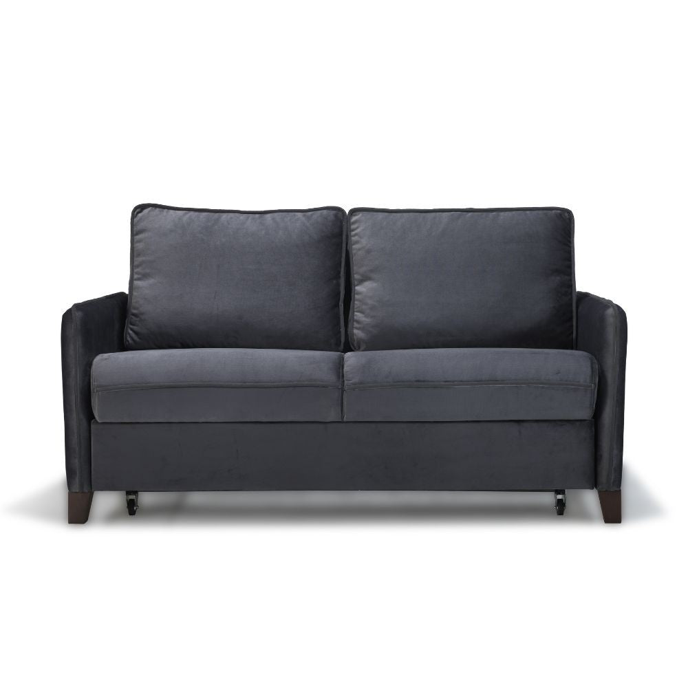 Divano letto 2 posti Alcona con contenitore in tessuto colore grigio