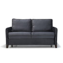 Divano letto 2 posti Alcona con contenitore in tessuto colore grigio